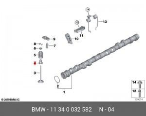 Колпачки маслосъёмные (комплект) 11 34 0 032 582 BMW