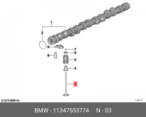 Клапан выпускной 11 34 7 553 774 BMW