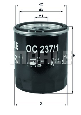 Фильтр масляный двигателя OC237/1 MAHLE