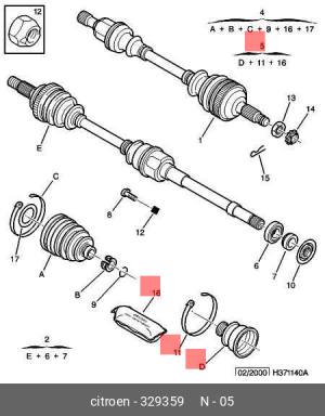 Пыльник ШРУСа (комплект) 3293 59 CITROEN