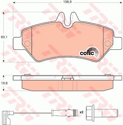 Колодки тормозные дисковые GDB1697 TRW