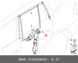 Стеклоподъемник 51 35 3 448 251 BMW