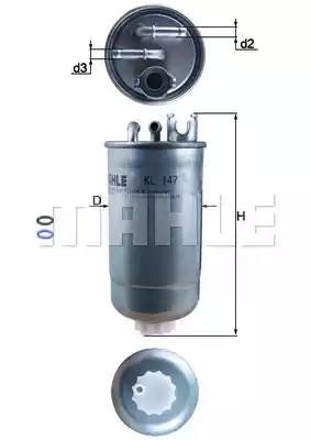 Фильтр топливный KL147D MAHLE