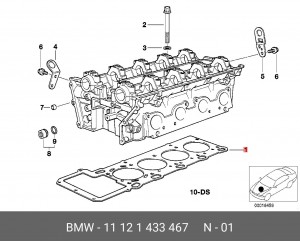 Прокладка ГБЦ 11 12 1 433 467 BMW