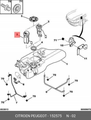 Насос электрический топливной системы в сборе 1525 75 CITROEN
