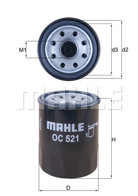 Фильтр масляный двигателя OC521 MAHLE