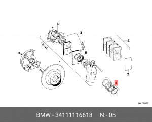 Суппорт тормозной (ремкомплект) 34 11 1 116 618 BMW