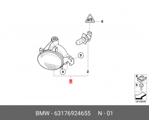 Фара противотуманная 63 17 6 924 655 BMW