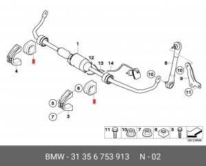 Втулка стабилизатора 31 35 6 753 913 BMW