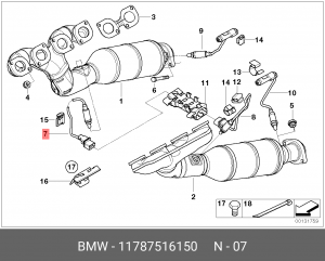 Датчик кислородный (лямбда-зонд) 11 78 7 516 150 BMW