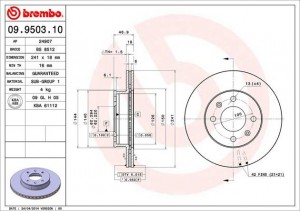 Диск тормозной 09.9503.10 BREMBO