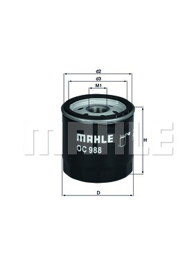 Фильтр масляный двигателя OC988 MAHLE