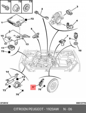 Датчик положения коленвала 1920 AW CITROEN