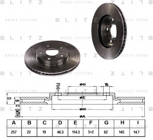 Диск тормозной BS0362 BLITZ