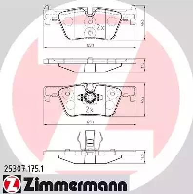 Колодки тормозные дисковые 25307.175.1 ZIMMERMANN