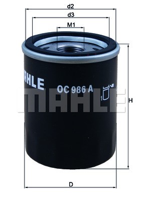 Фильтр масляный двигателя OC986A MAHLE
