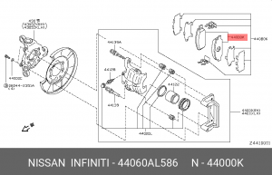 Колодки тормозные дисковые 44060-AL586 NISSAN