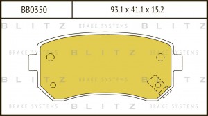 Колодки тормозные дисковые BB0350 BLITZ