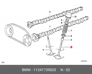 Клапан впускной 11 34 1 739 820 BMW