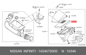 Фильтр воздушный 165467S000 NISSAN