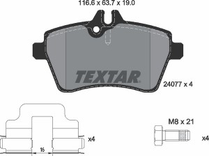 Колодки тормозные дисковые 2407701 TEXTAR