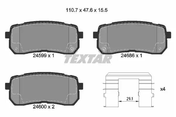 Колодки тормозные дисковые 2459901 TEXTAR