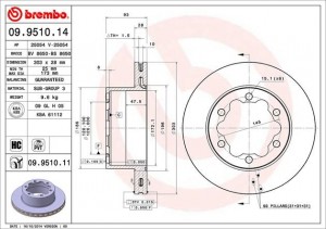Диск тормозной 09.9510.14 BREMBO