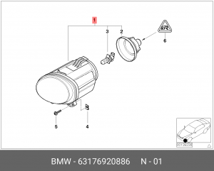 Фара противотуманная 63 17 6 920 886 BMW